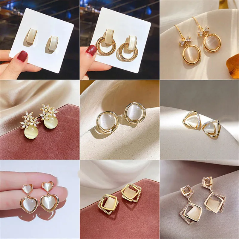 Trendy Fashion Korean Style Bowknot with Rhinestone Inlaid Zircon Earrings Collection