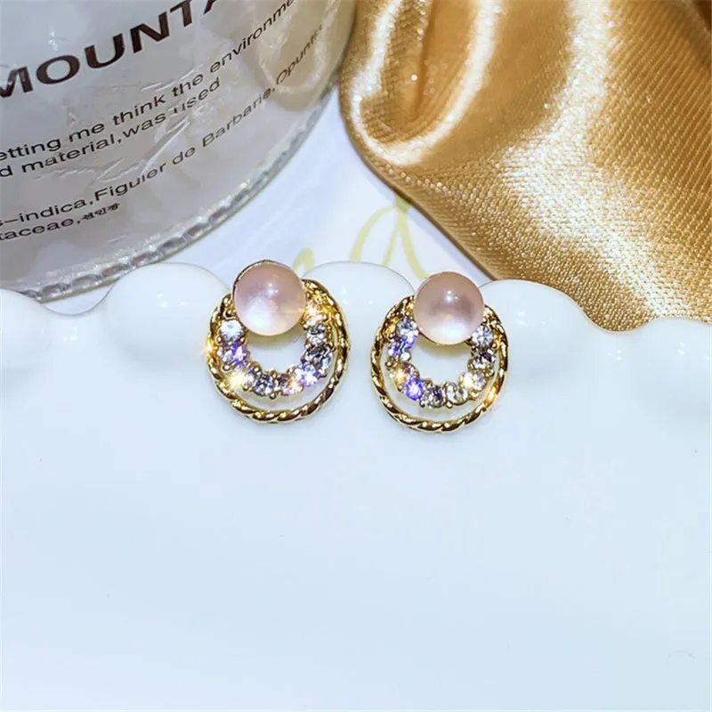 Trendy Fashion Korean Style Bowknot with Rhinestone Inlaid Zircon Earrings Collection