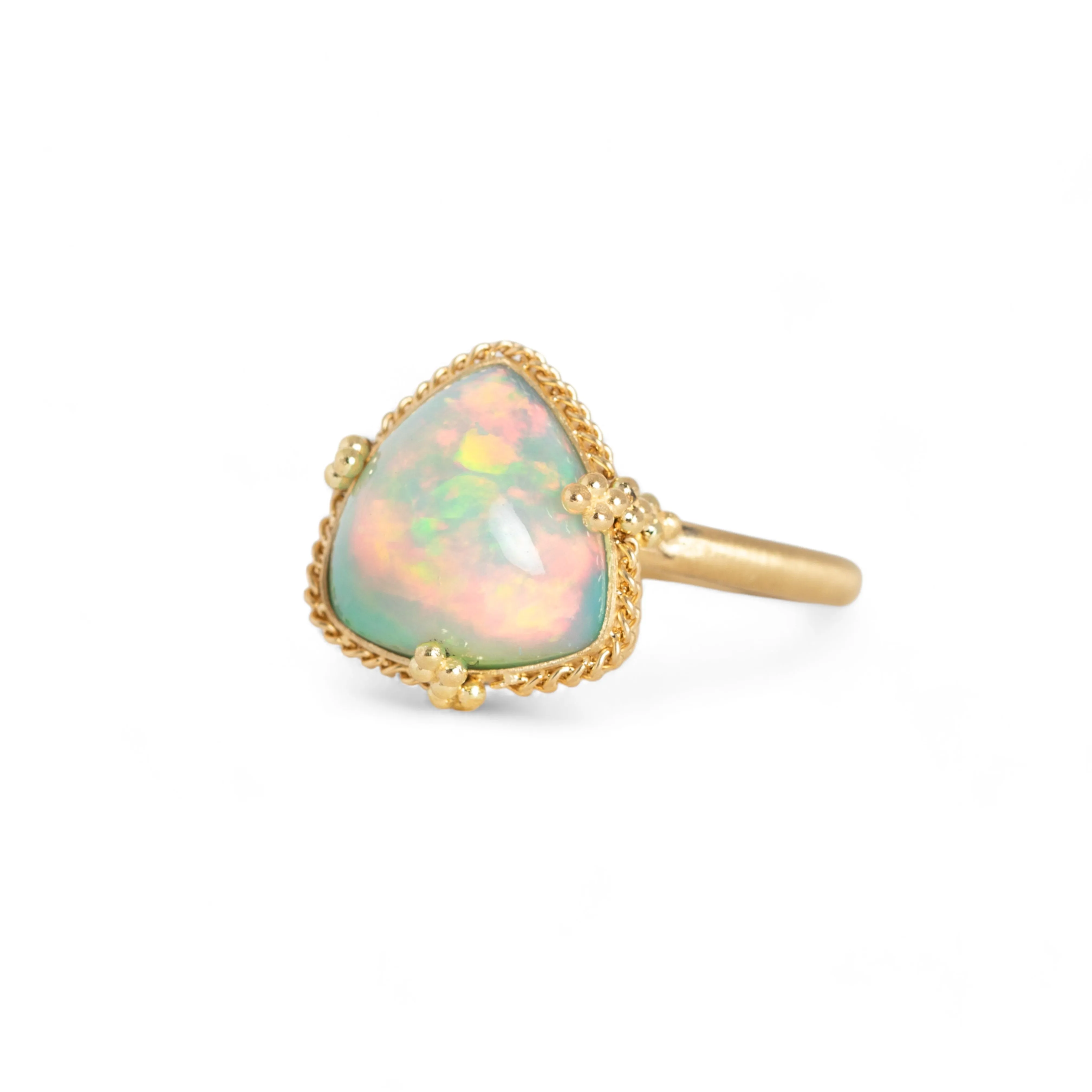 Triangular Ethiopian Opal Ring