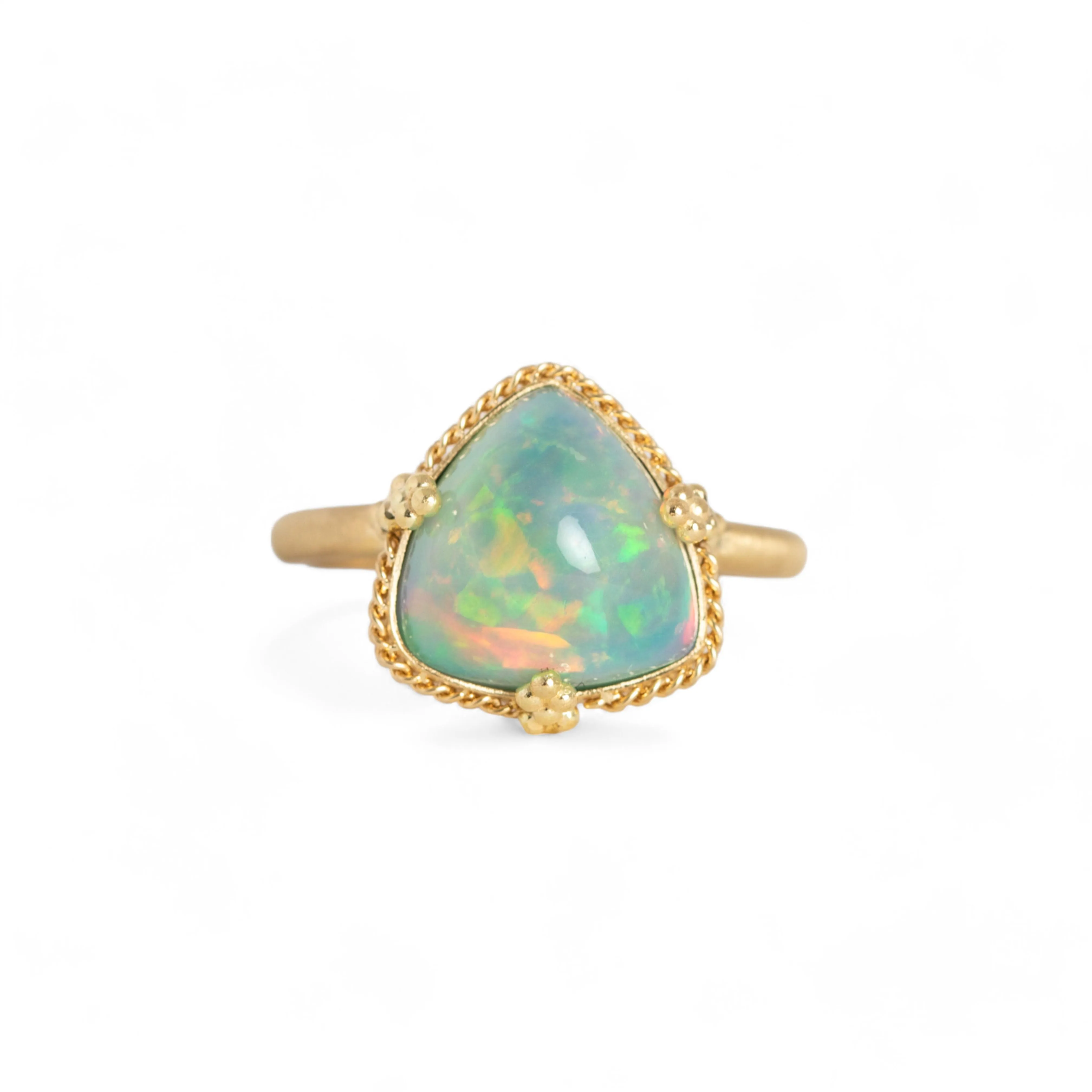 Triangular Ethiopian Opal Ring