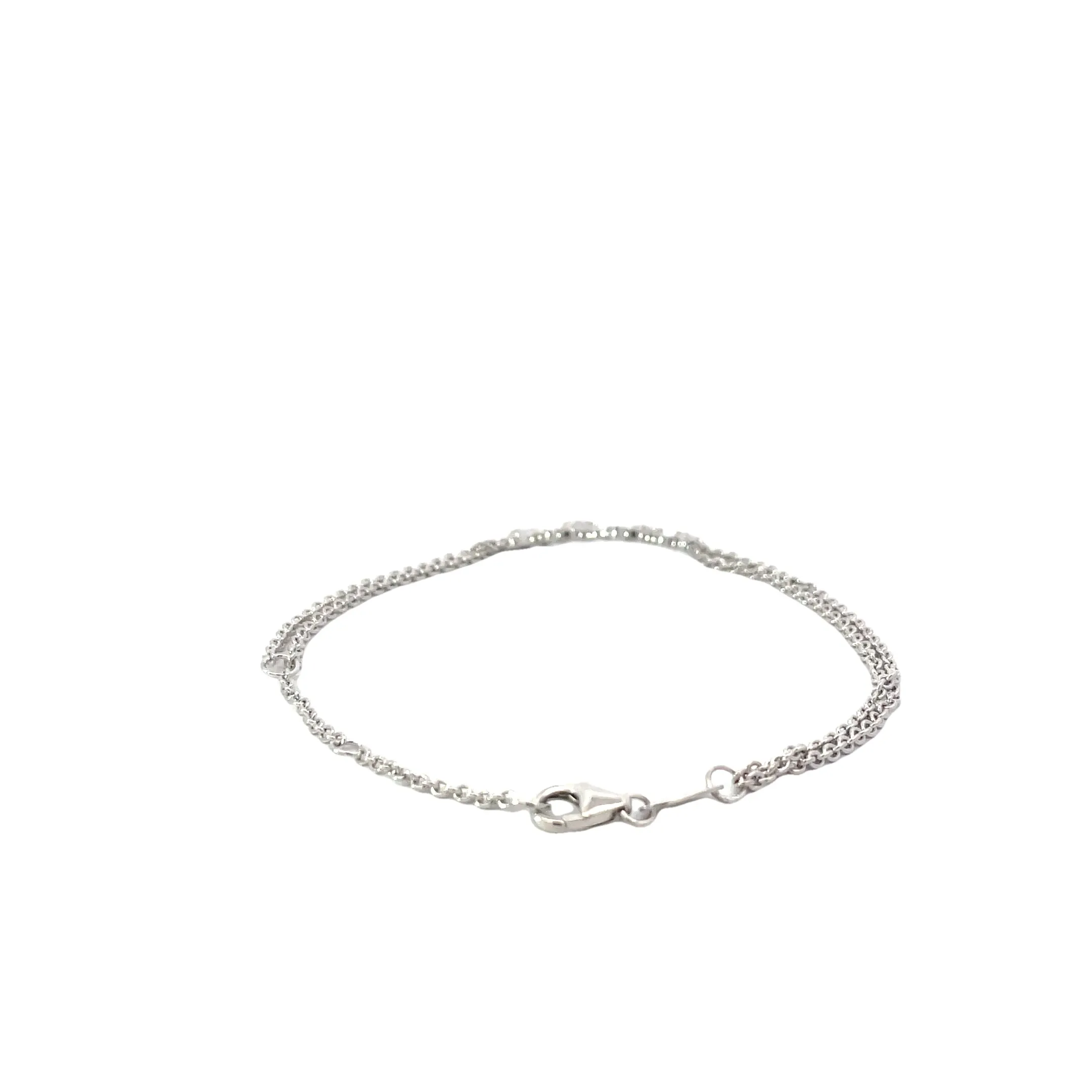 White Modern Electrum Diamond Bar Bracelet