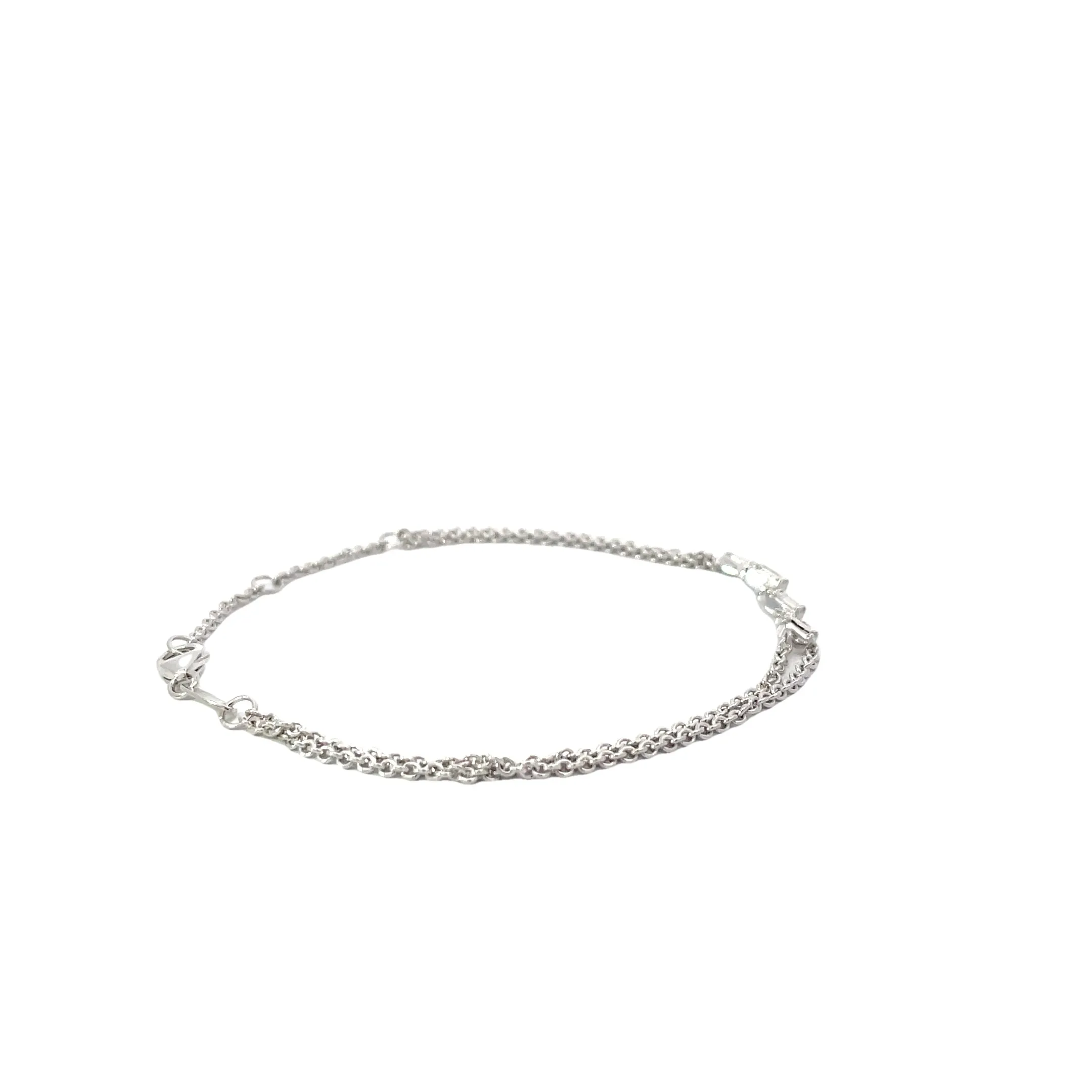 White Modern Electrum Diamond Bar Bracelet