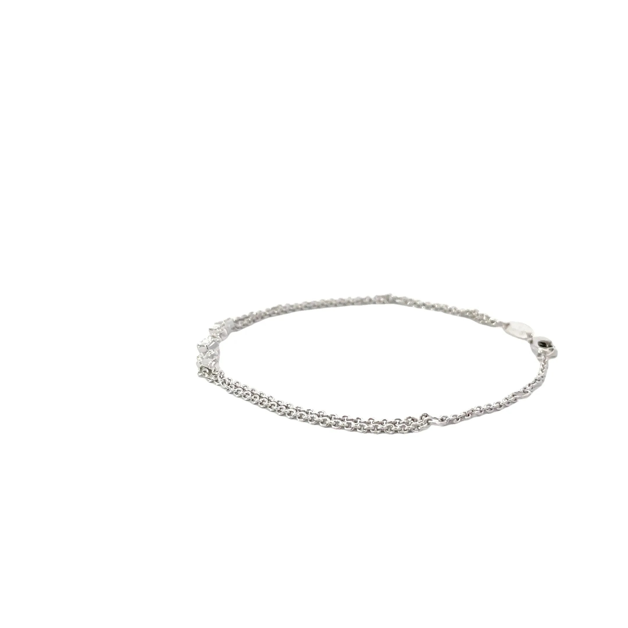 White Modern Electrum Diamond Bar Bracelet