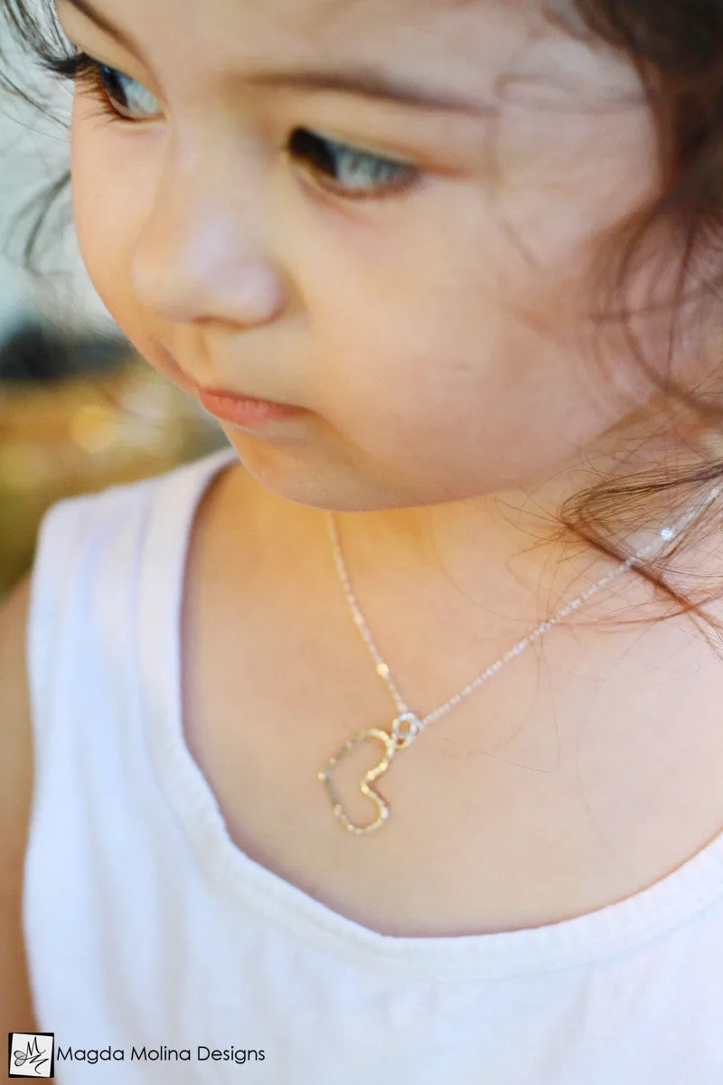 WHOLESALE - Mini Goddess (children) Delicate Hammered Silver Heart Necklace